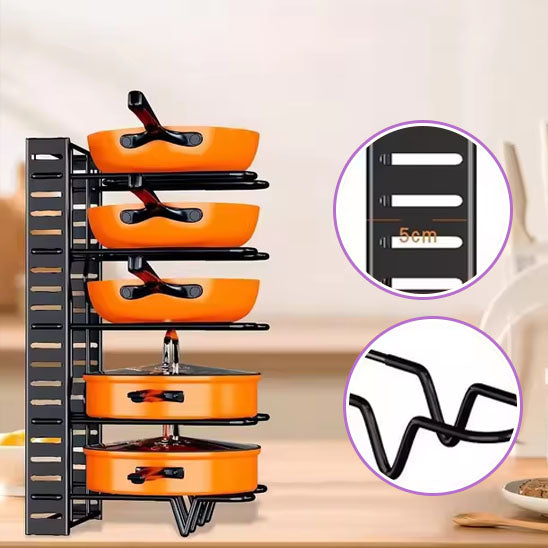 Rangement Casseroles avec compartiments réglables